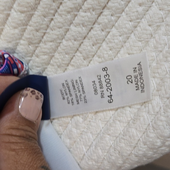 Swim Suits For All-top only,S20, cup support,pink,blue, zigzag & black. - Picture 8 of 9